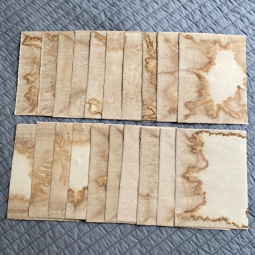 25PCs Coffee stained paper